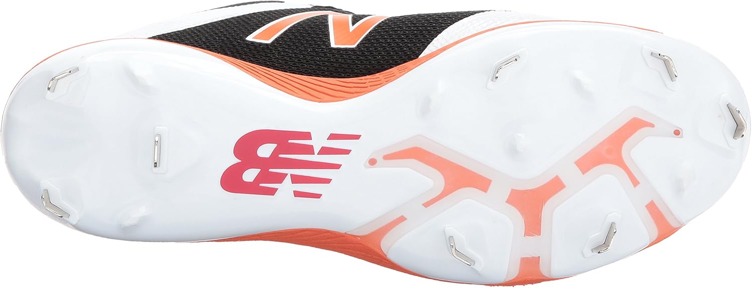 Бейсбольные кроссовки New Balance Men's M4040v4 с металлическим носком, черный/оранжевый — фото 4