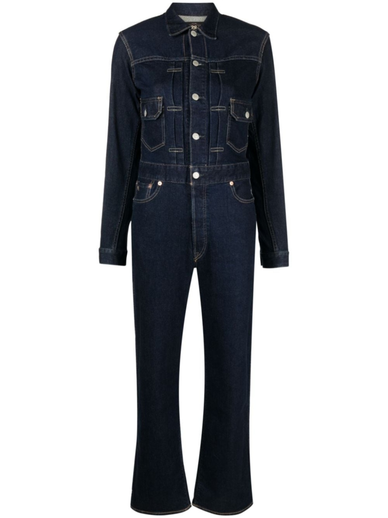 

Ralph Lauren long-sleeved denim jumpsuit, синий