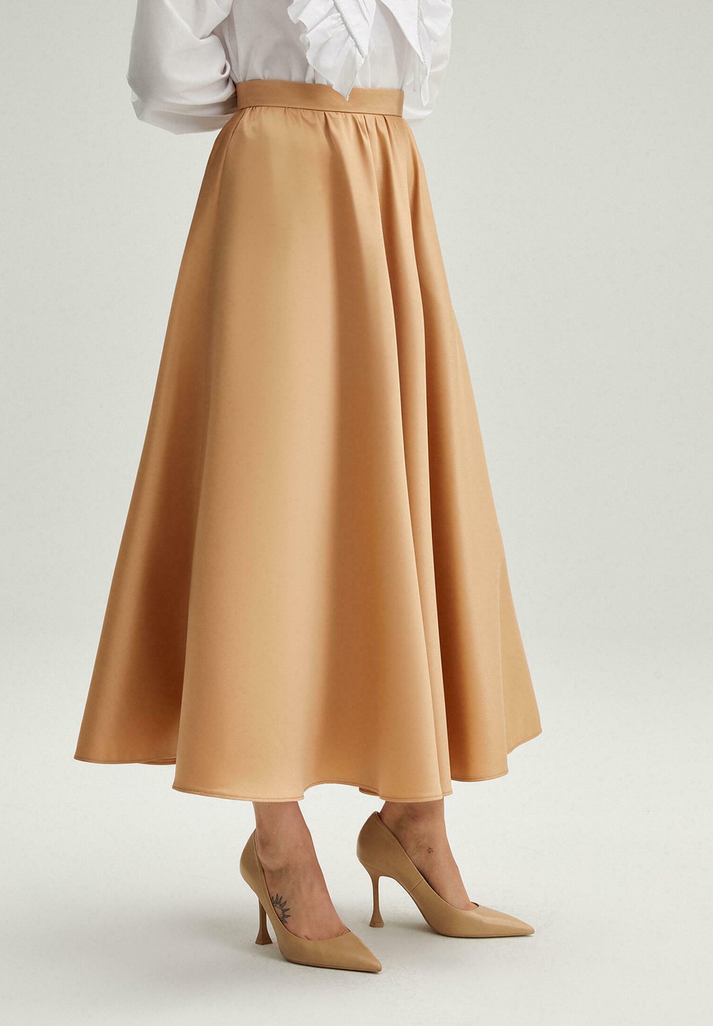 

Юбка А-силуэта Pleated skirt Touché Privé, бежевый