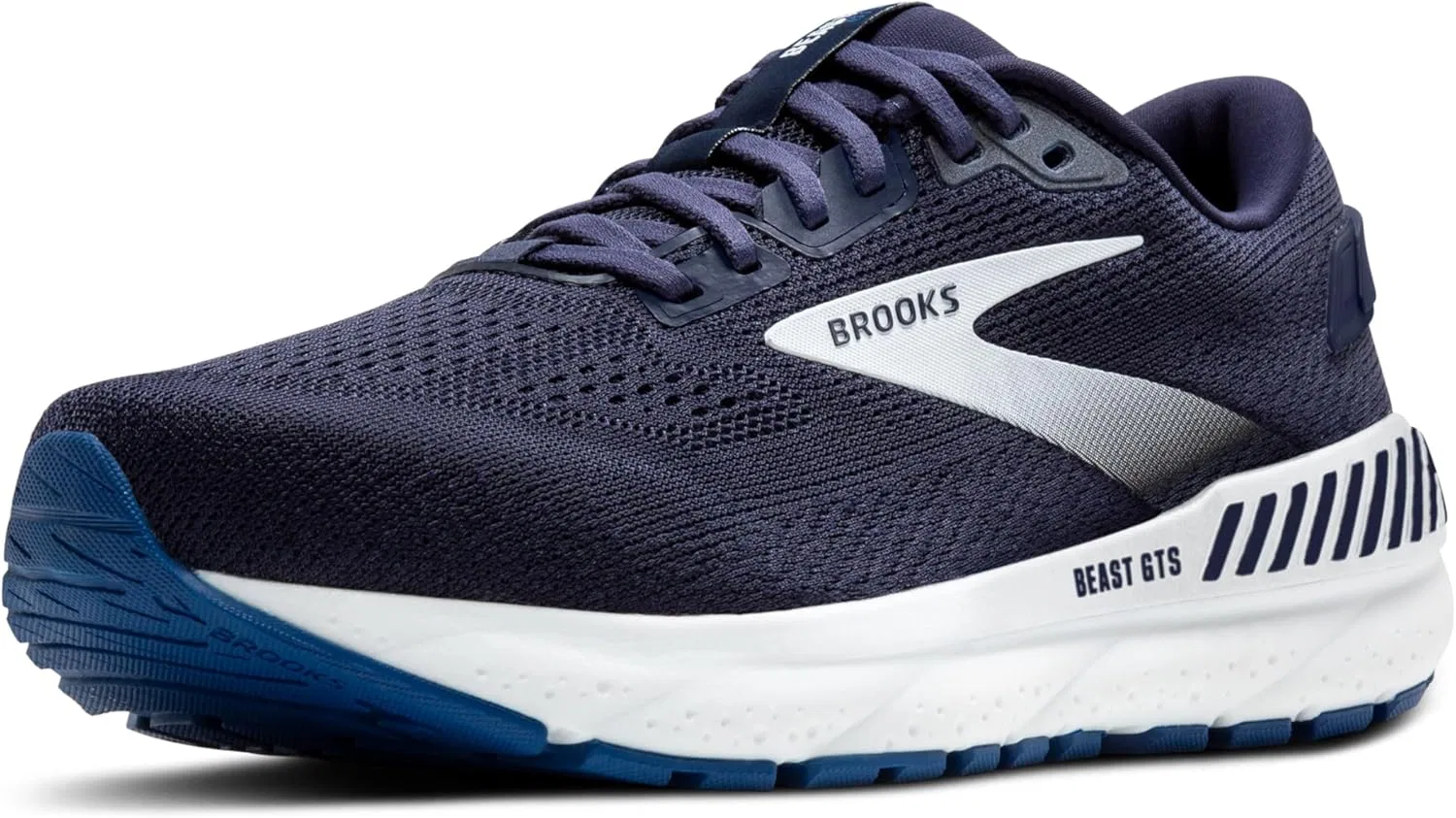 Мужские кроссовки Brooks Beast GTS 24 для бега и ходьбы с хорошей поддержкой стопы, Peacoat True Navy White
