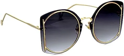 

Роскошные солнцезащитные очки для женщин, без оправы, с градиентными линзами, защитой от УФ-излучения UV400, цветными зеркальными линзами, модные очки MTZJH, Gray