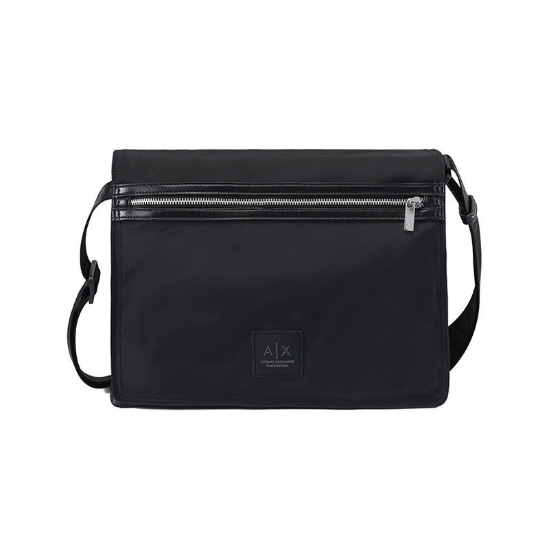 

ARMANI EXCHANGE Полиэстеровый курьерская сумка через плечо мужская черная, Black