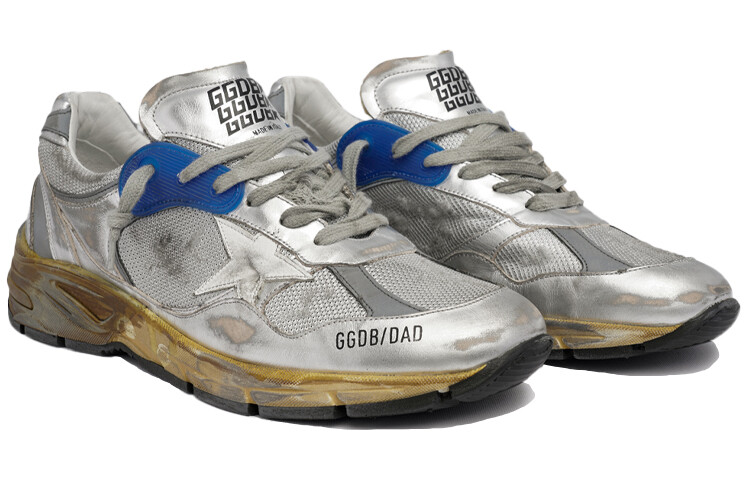 Кроссовки мужские Golden Goose Dad-Star, серебряный / коричневый — фото 3