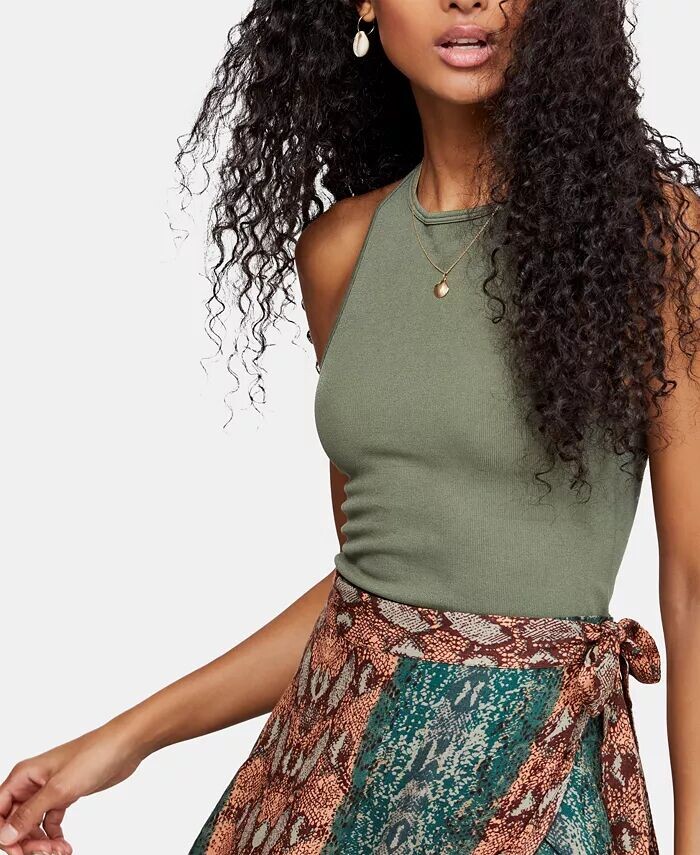 

Укороченная майка Hayley с открытой спиной Free People, зеленый