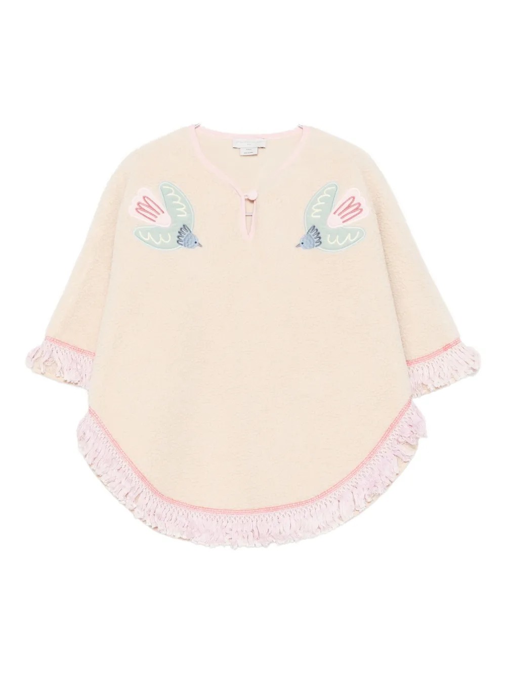 

Пончо с вышивкой и бахромой Stella McCartney Kids