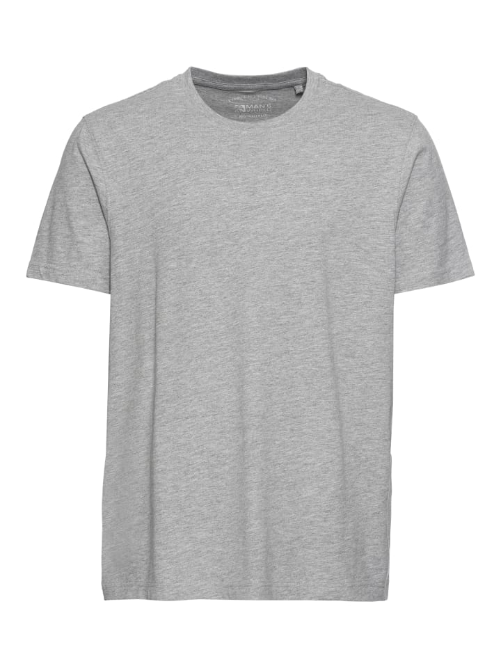 

Рубашка с круглым вырезом в бело-серо-мелово-черном цвете Man's World