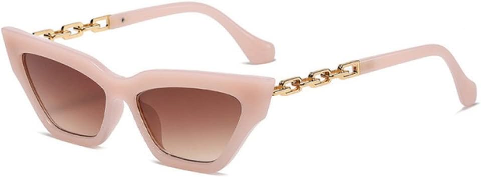 

Женские солнцезащитные очки MUTYNE «Кошачий глаз», модные, роскошные, квадратной формы, с металлическими дужками и цепочкой, маленькая оправа, черные с фиолетовыми линзами, Pink Brown