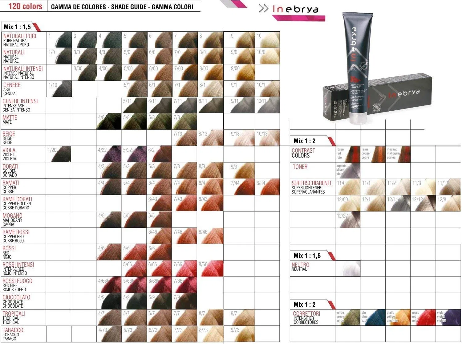 Краска для волос «7/7 Blonde Brown (Hazlenut)» от Inebrya Inebrya, 7.7 Hazelnut Brown — фото 2