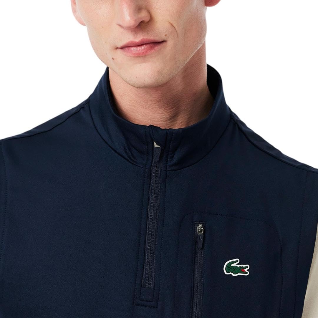 Мужской жилет для гольфа Lacoste Sport Quarter Zip Layering, Navy Blue — фото 2