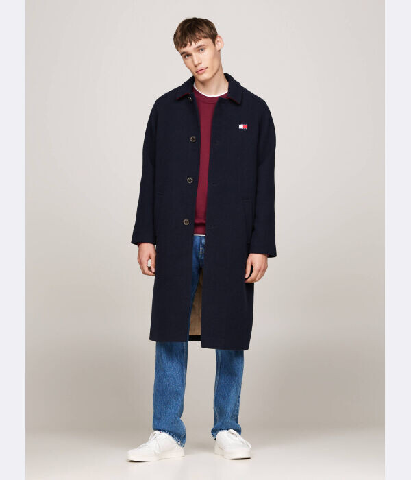

Пальто Tommy Jeans с добавлением шерсти, синий
