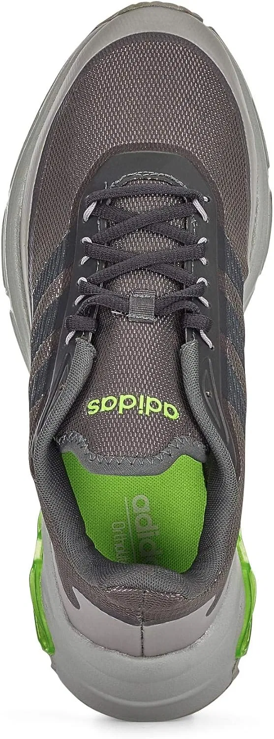 Мужские беговые кроссовки Adidas Quadcube, Grey, Grey, Six Grey, Six Signal Green — фото 2
