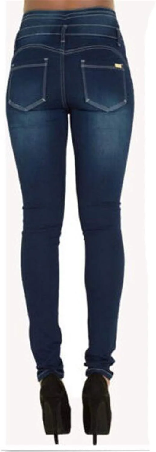 Женские джинсы Andongnywell High Waist Slim Button Denim Pants — фото 2