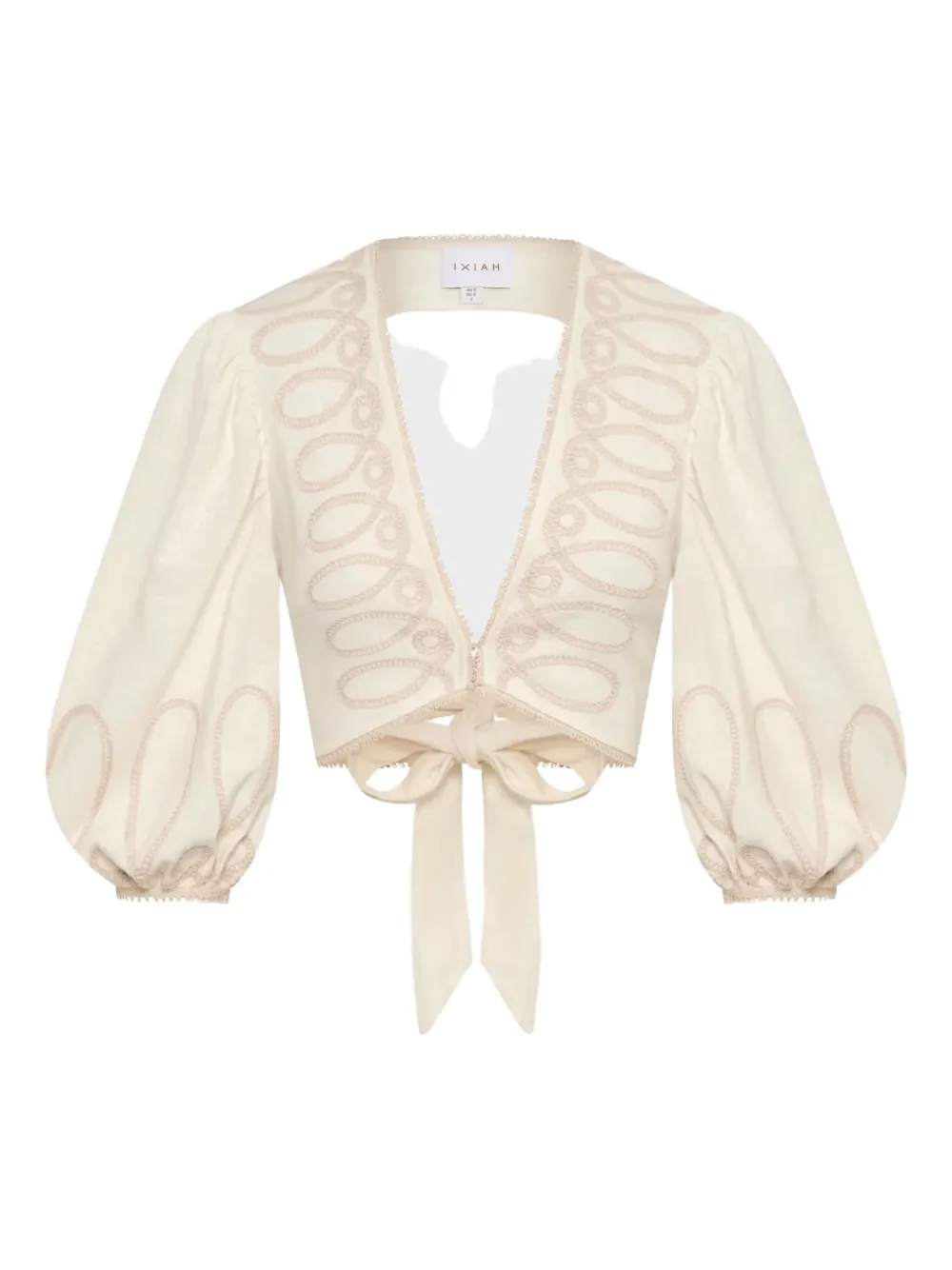 

Топ Alkali с вышивкой и рукавами-фонариками Ixiah, белый