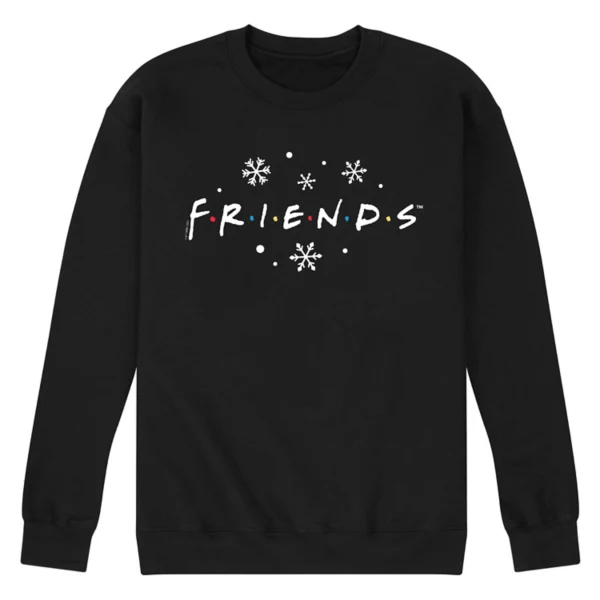 

Мужская флисовая толстовка с логотипом и снежинками от Friends Licensed Character, черный