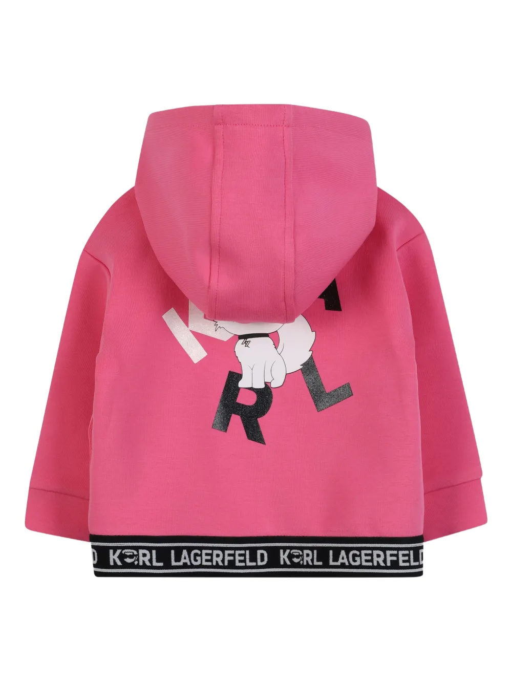 Спортивный костюм с логотипом KARL LAGERFELD KIDS, розовый — фото 4