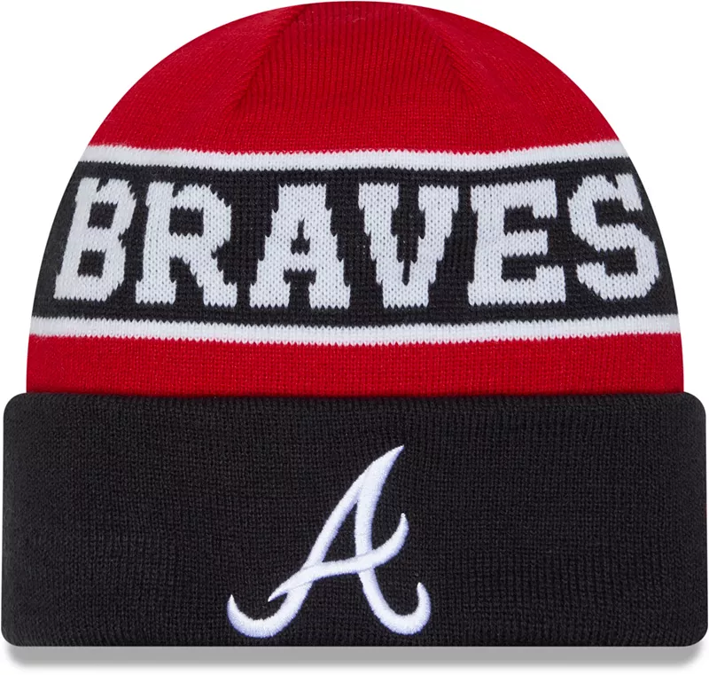 

Темно-синяя вязаная шапка с обратными манжетами New Era Atlanta Braves