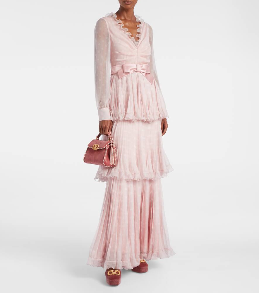 Туфли-лодочки на платформе из бархата Valentino Garavani, Phard/Cream-Crystal — фото 3