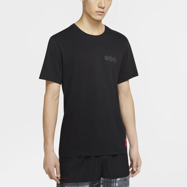 Футболка мужские Dri Fit Kyrie с принтом логотипа баскетбольная майка с круглым вырезом короткий рукав Nike, черный — фото 4