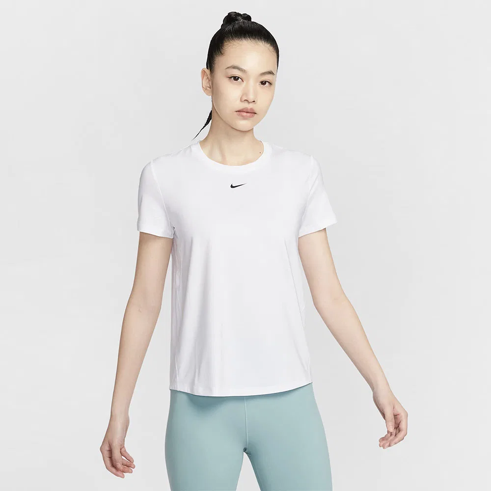Женский топ One Classic Dri-Fit с коротким рукавом бело-чёрный от Nike