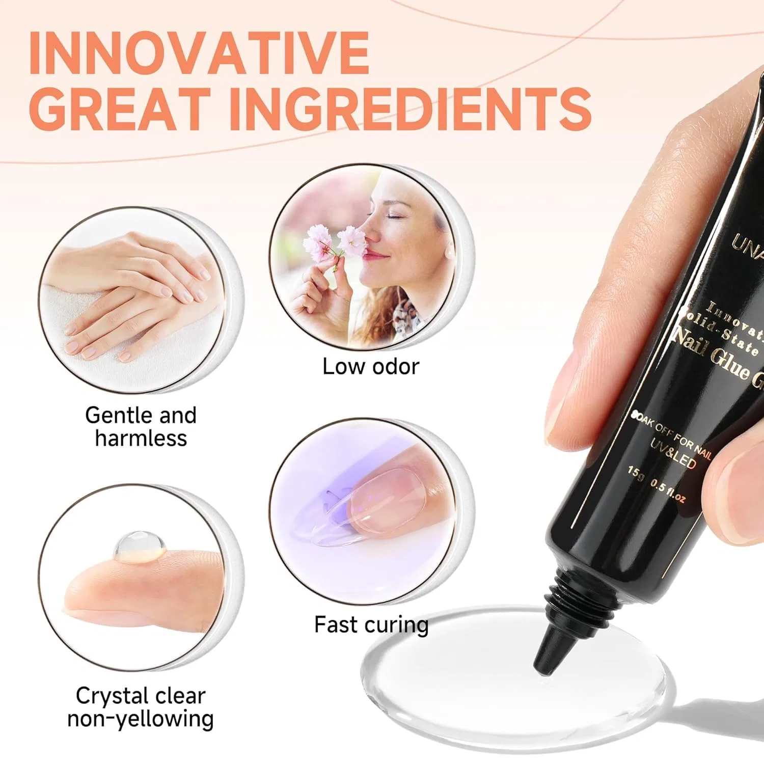 Суперпрочный клей-гель для ногтей «Nail Glue» от UNA GELLA Una Gella, Nail Glue — фото 3
