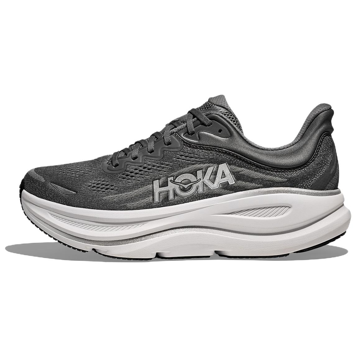 

HOKA ONE ONE Bondi 9 Slip Resistant, Abrasion Resistant, Breathable Running Shoes Men's Gray