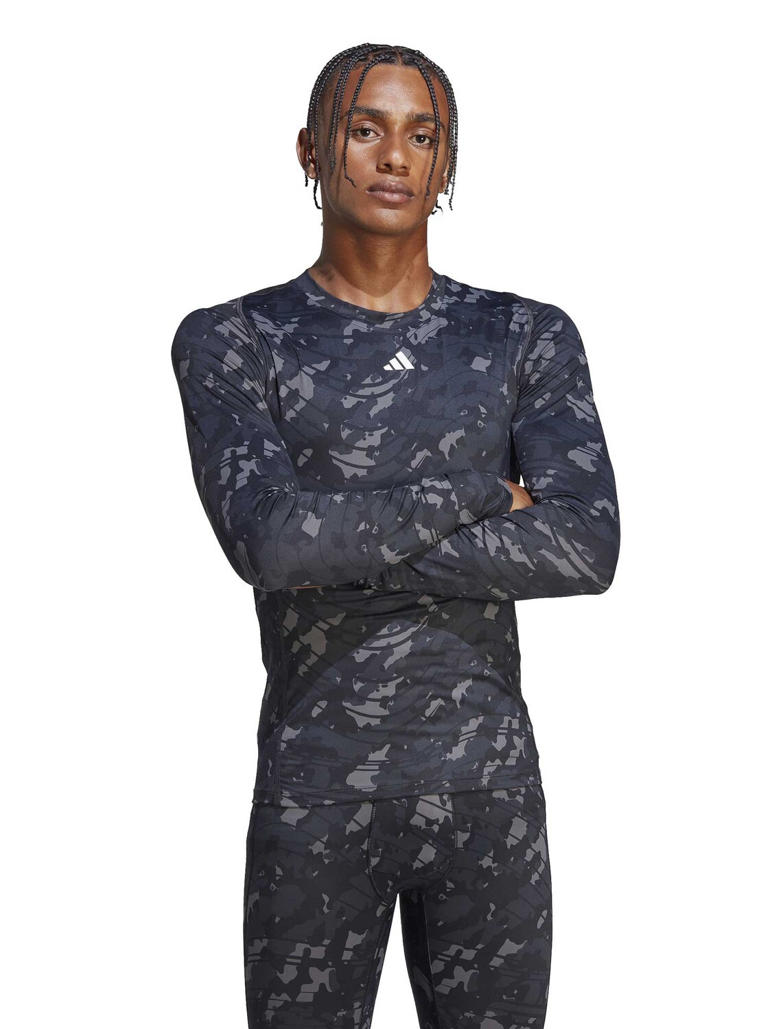 

Блуза Adidas Performance Techfit Allover Print Training, черный