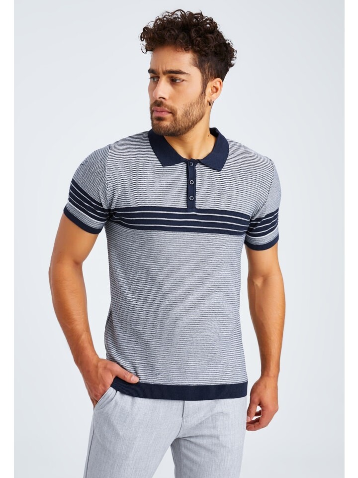 

Футболка Leif Nelson Herren T-Shirt Feinstrick Polo LN-7640, цвет BLAU-ECRU
