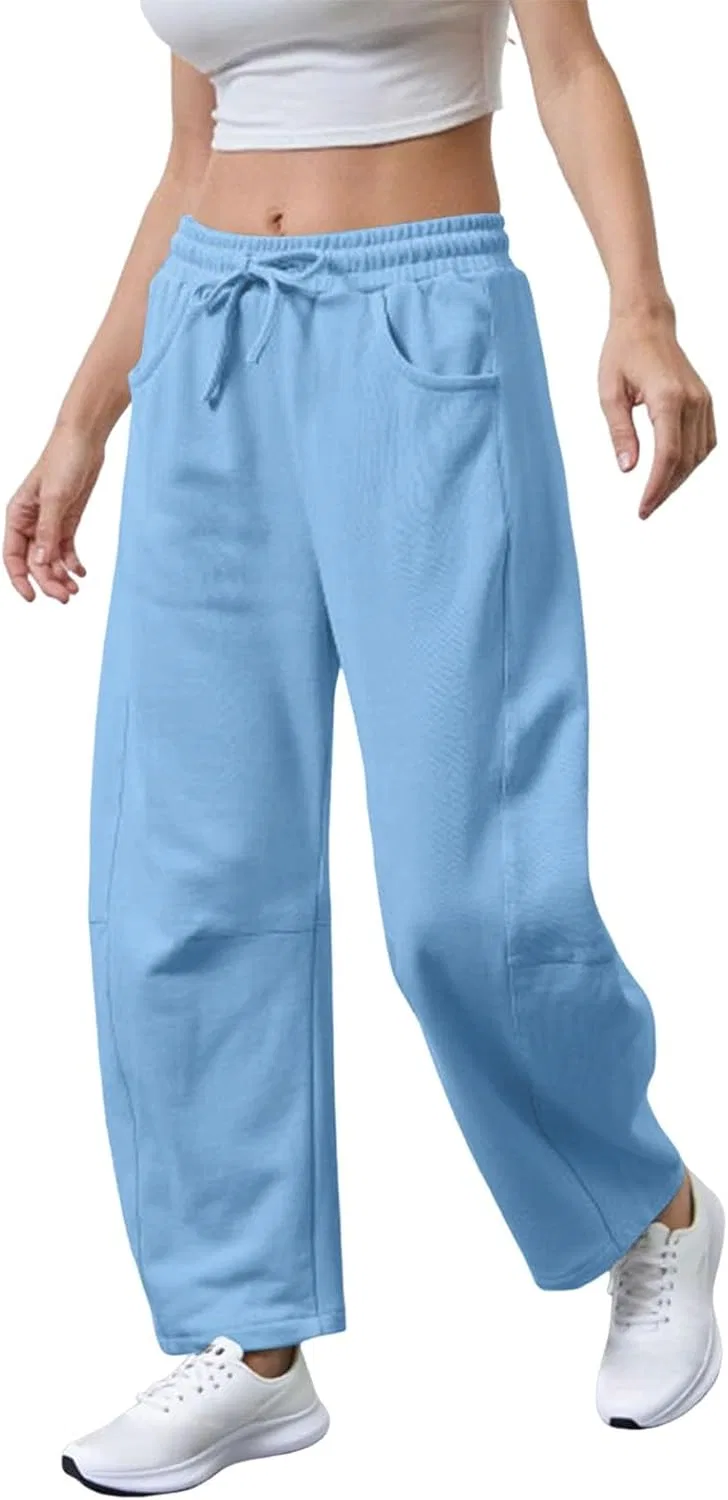 Спортивные штаны с широкими штанинами для женщин, A1-light Blue — фото 3