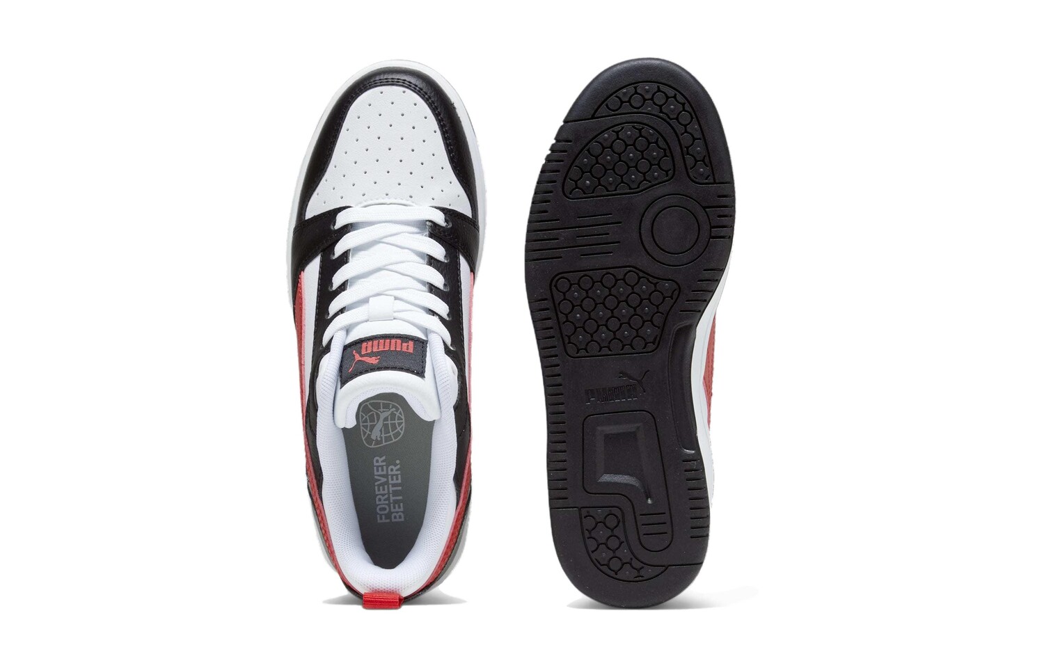 Кроссовки для скейтбординга Rebound V6 Kids GS Low-top Black/White/Red Puma, черный/оранжевый — фото 4