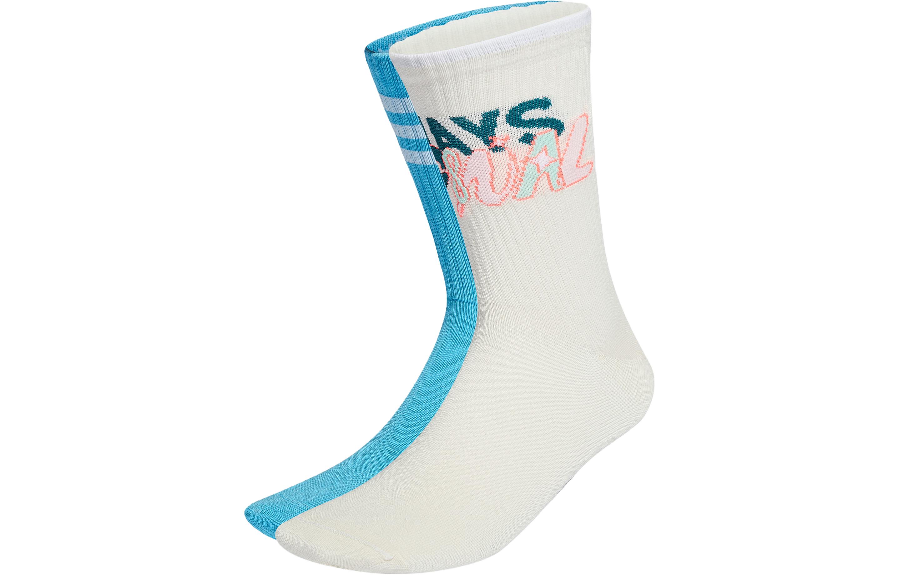 

Мид-носки 2 пары, миди-гольфы унисекс 2 шт Adidas, 2 Pack (желтый белый+синий)