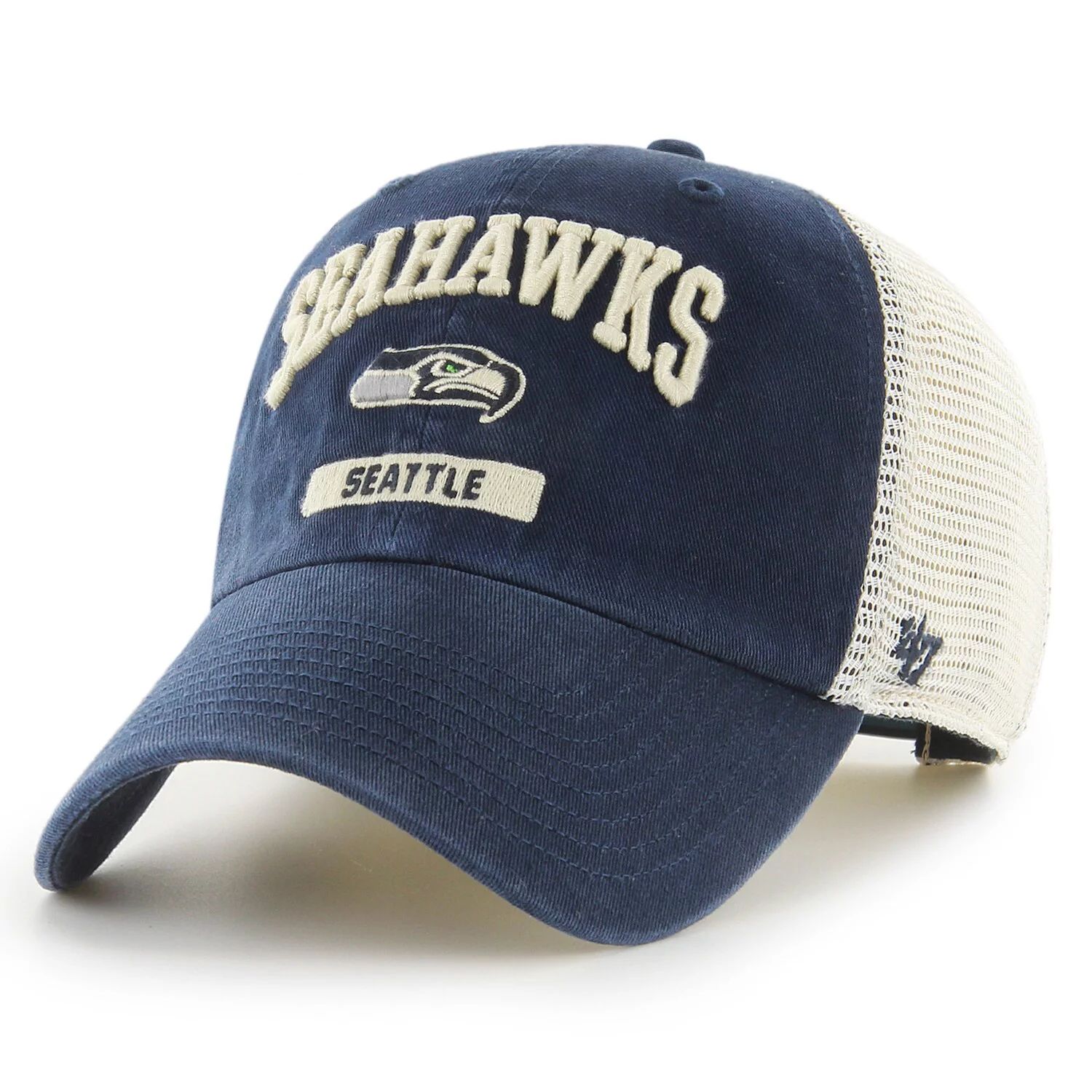 

Мужская кепка Snapback темно-синего/белого цвета для колледжа '47 Seattle Seahawks Morgantown Trucker Clean Up