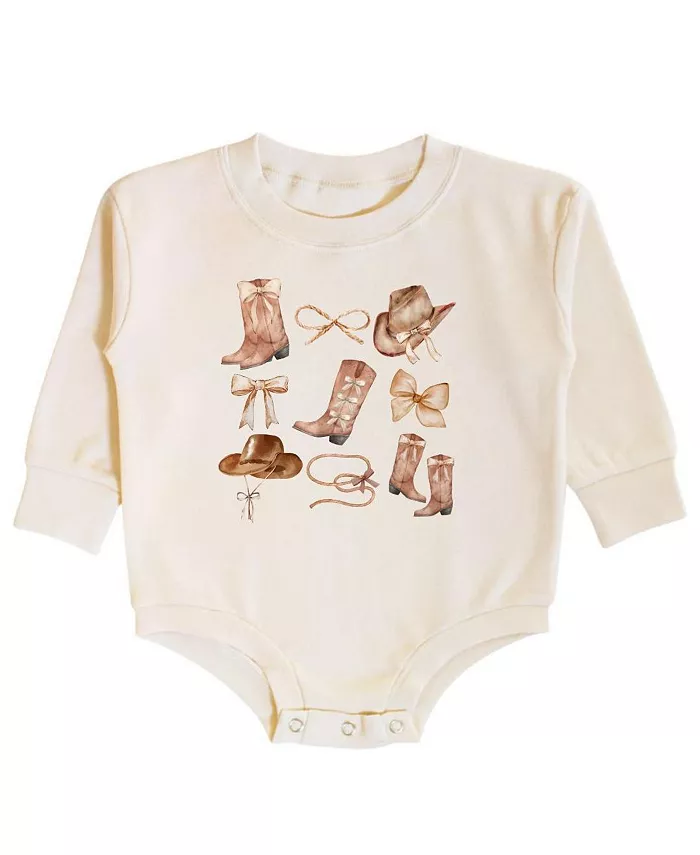 

Детский комбинезон с длинными рукавами Cowgirl Cutie для девочек Sweet Wink, загар/бежевый