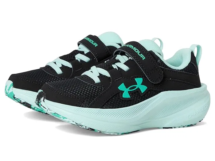 Кроссовки спортивные Charged Assert 11 Alternate Closure Under Armour Kids, Black/Refresh Mint/Green Mode — фото 2