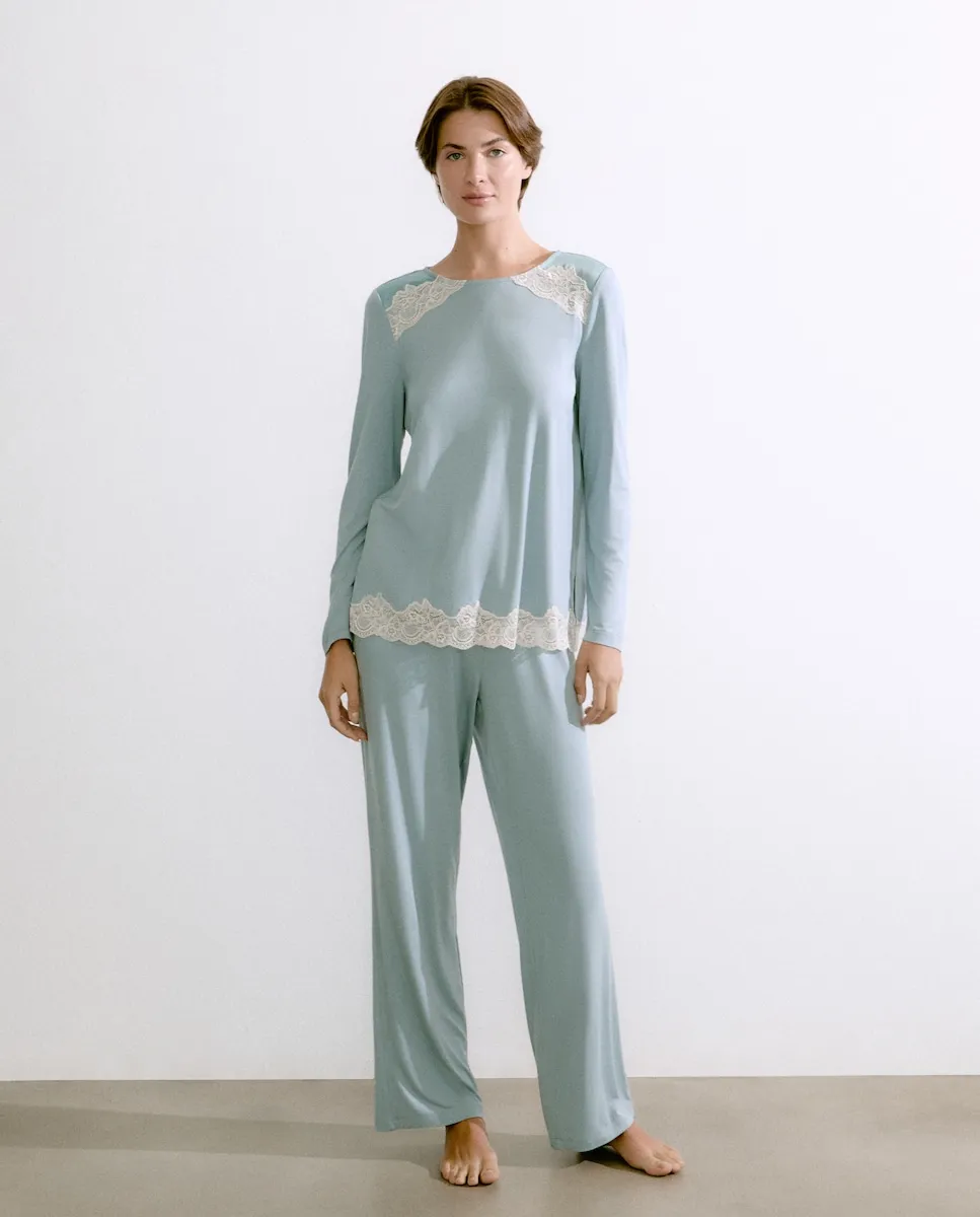 

Женская пижама с деталями на плечах Énfasis, синий