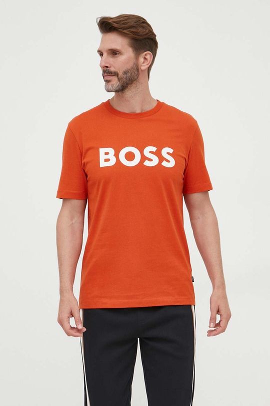 

Хлопковая футболка BOSS Boss, оранжевый