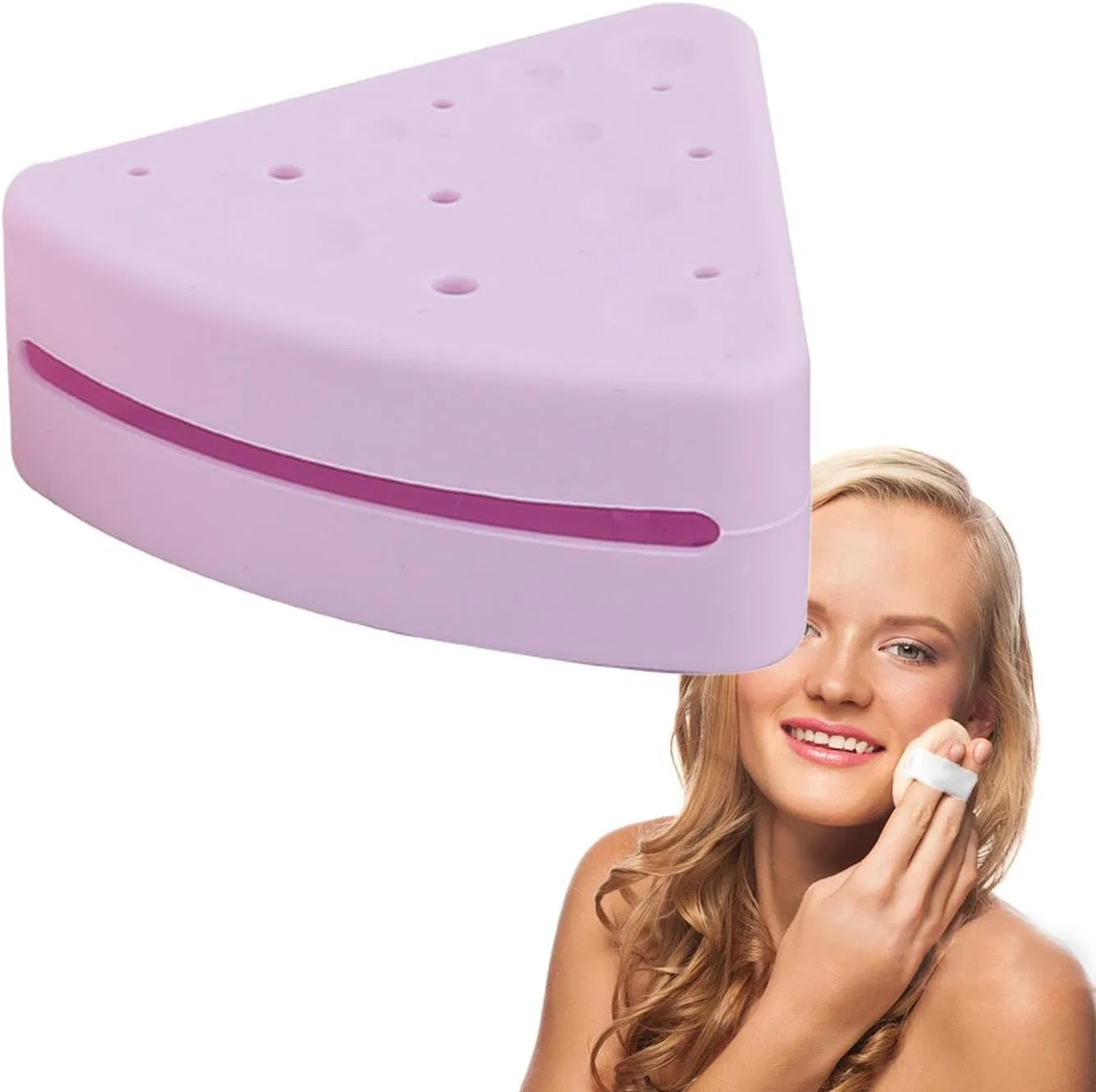 Кейс для спонжа треугольный Cheese Design, Generic, фиолетовый