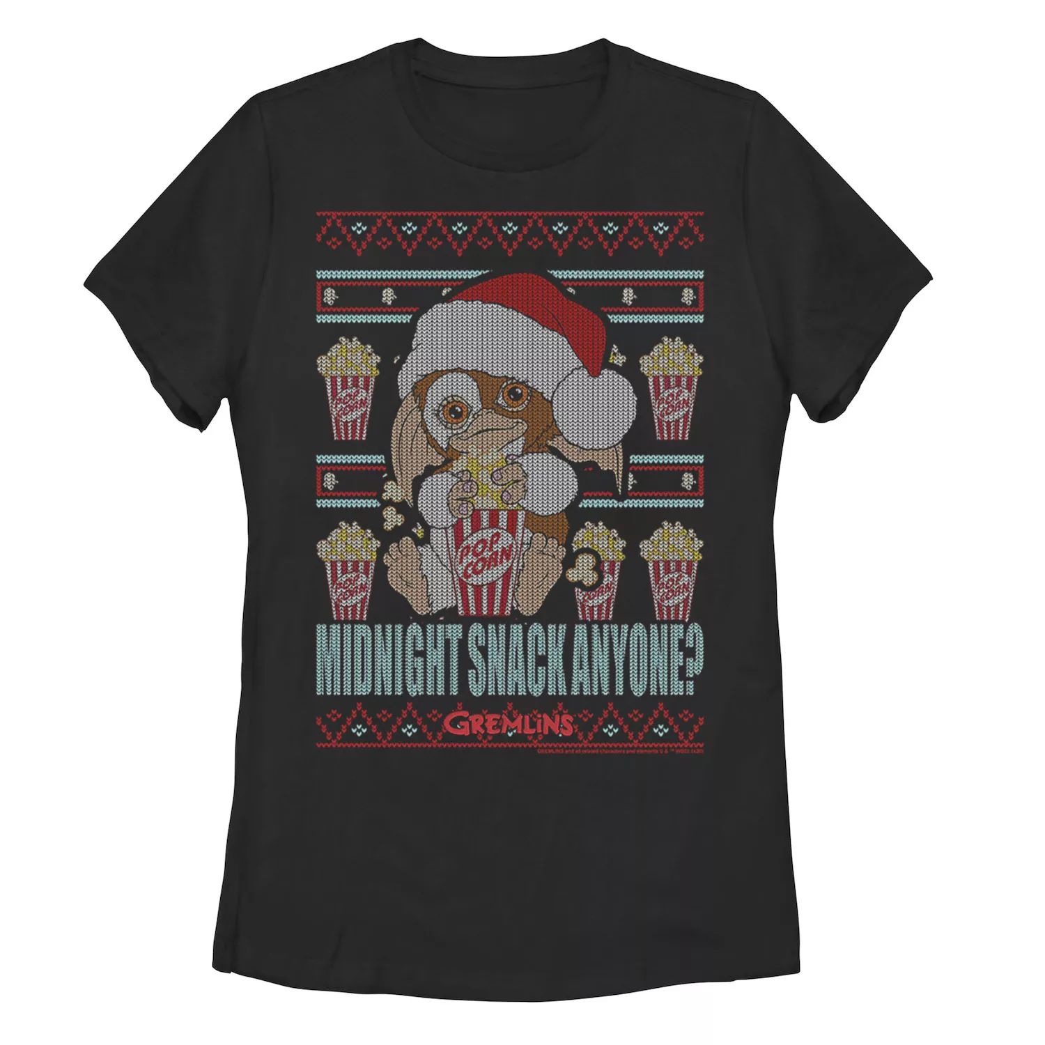 

Юниорская футболка Gremlins Christmas Midnight Snack Any Ugly Sweater Licensed Character