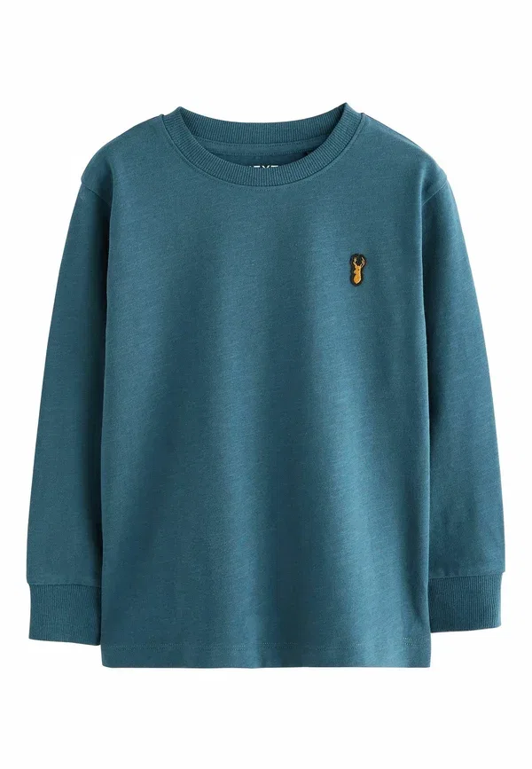 Футболка с длинным рукавом Stag logo fit long sleeve cosy long sleeved top Next, черно-бело-синий — фото 2