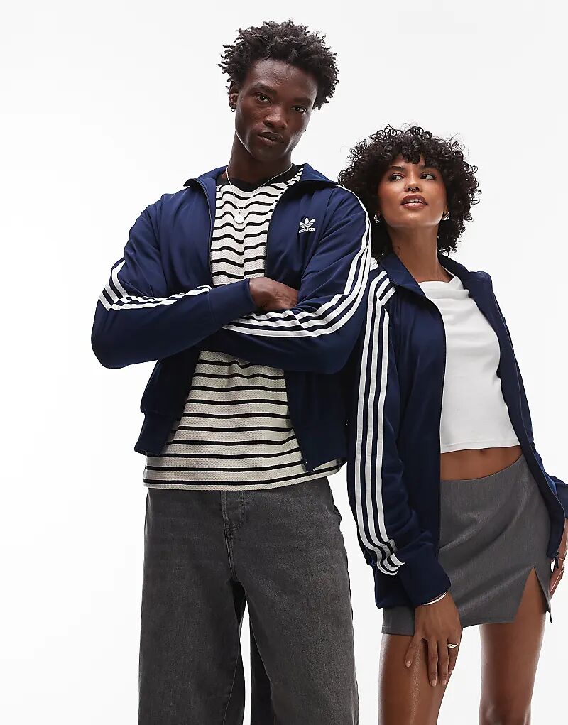 Спортивный топ adidas Originals Firebird темно-синего цвета — фото 4