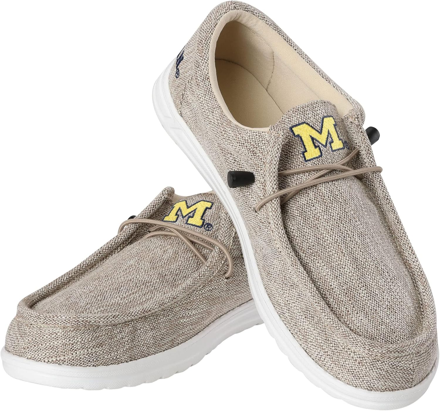 

Мужские легкие мокасины FOCO с логотипом команды NCAA, шнуровка, хлопковая вязаная ткань, Michigan Wolverines 7-8