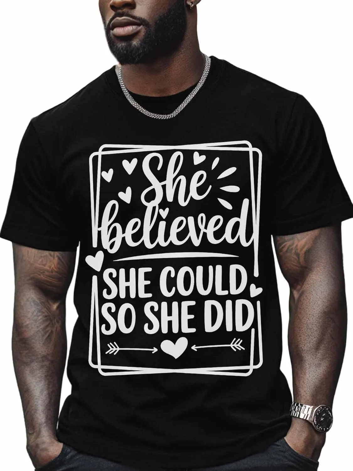 

Футболка мужская Believed Quote Heart, хлопок, короткий рукав NITBANLA