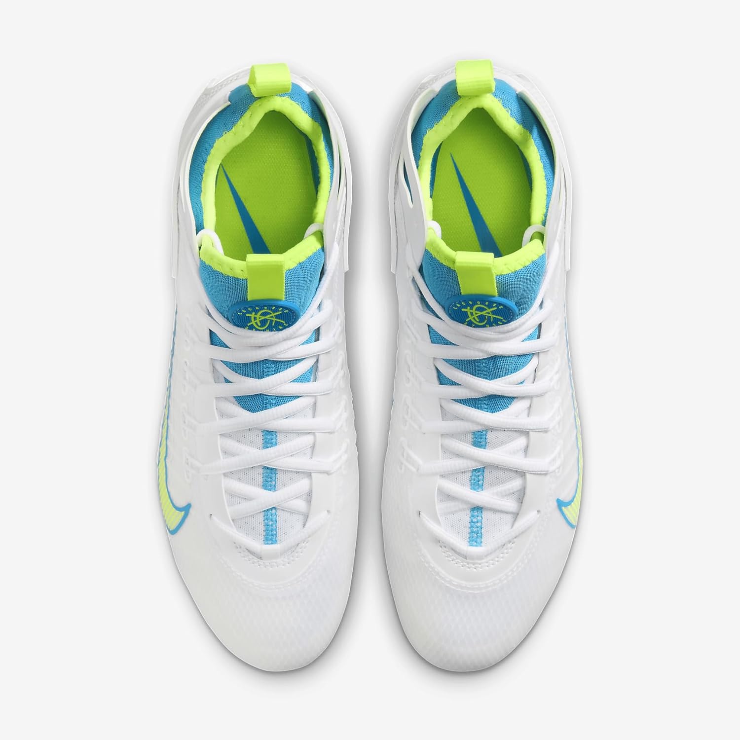 Бутсы для лакросса Nike Huarache 9 Elite Mid, White/Vivid Blue/Volt — фото 4