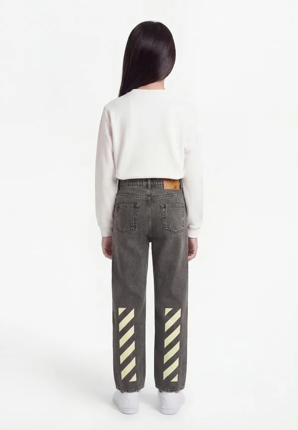 Книжные диагональные брюки, джинсы прямого кроя Off-White, Medium Grey — фото 2