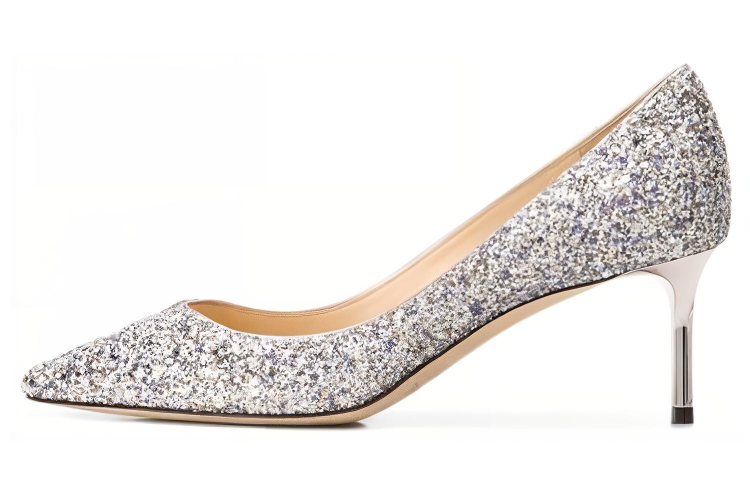 Jimmy Choo Туфли ROMY 60 на тонком каблуке высотой 6 см, женские, серебристо-фиолетовые