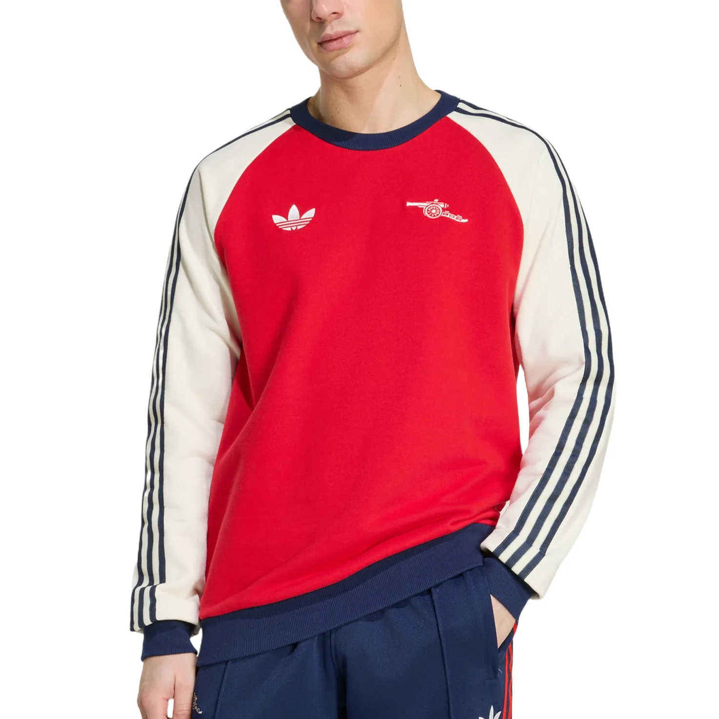 Свитшот мужской Adidas Originals, Light Scarlet/Jade White — фото 3