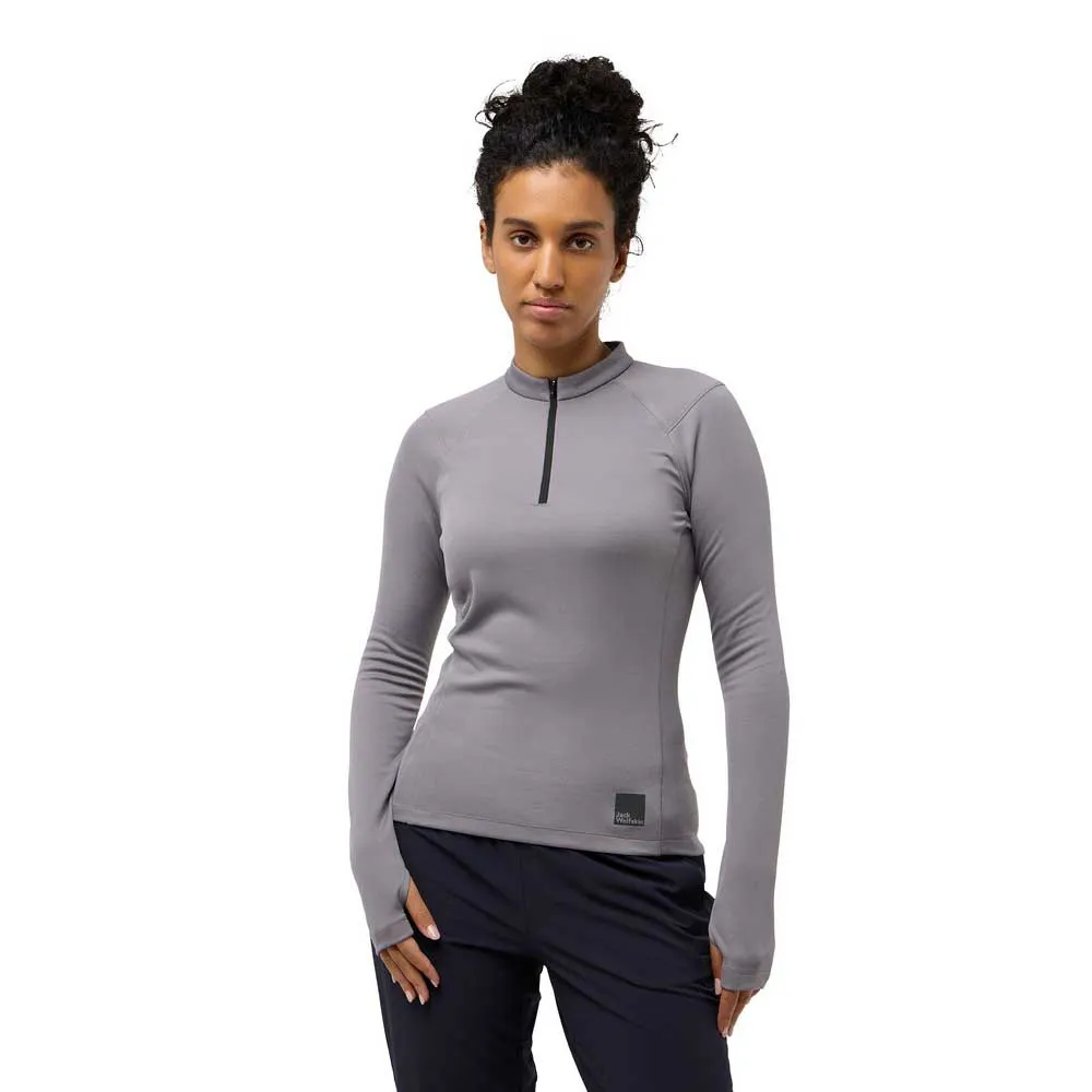 

Толстовка Jack Wolfskin Bike Commute half zip, серый