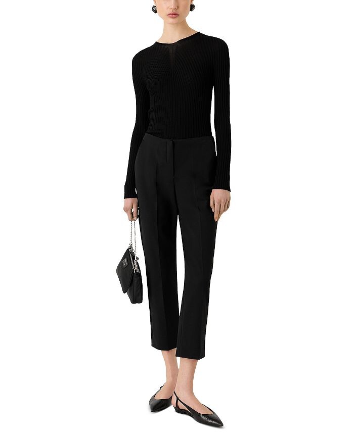 Брюки Emporio Armani из габардина стрейч 7/8, черный — фото 3