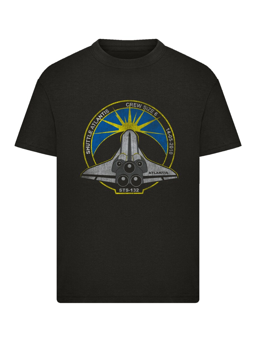 

Рубашка F4NT4STIC NASA STS 132 Atlantis Mission Badge Distressed, черный