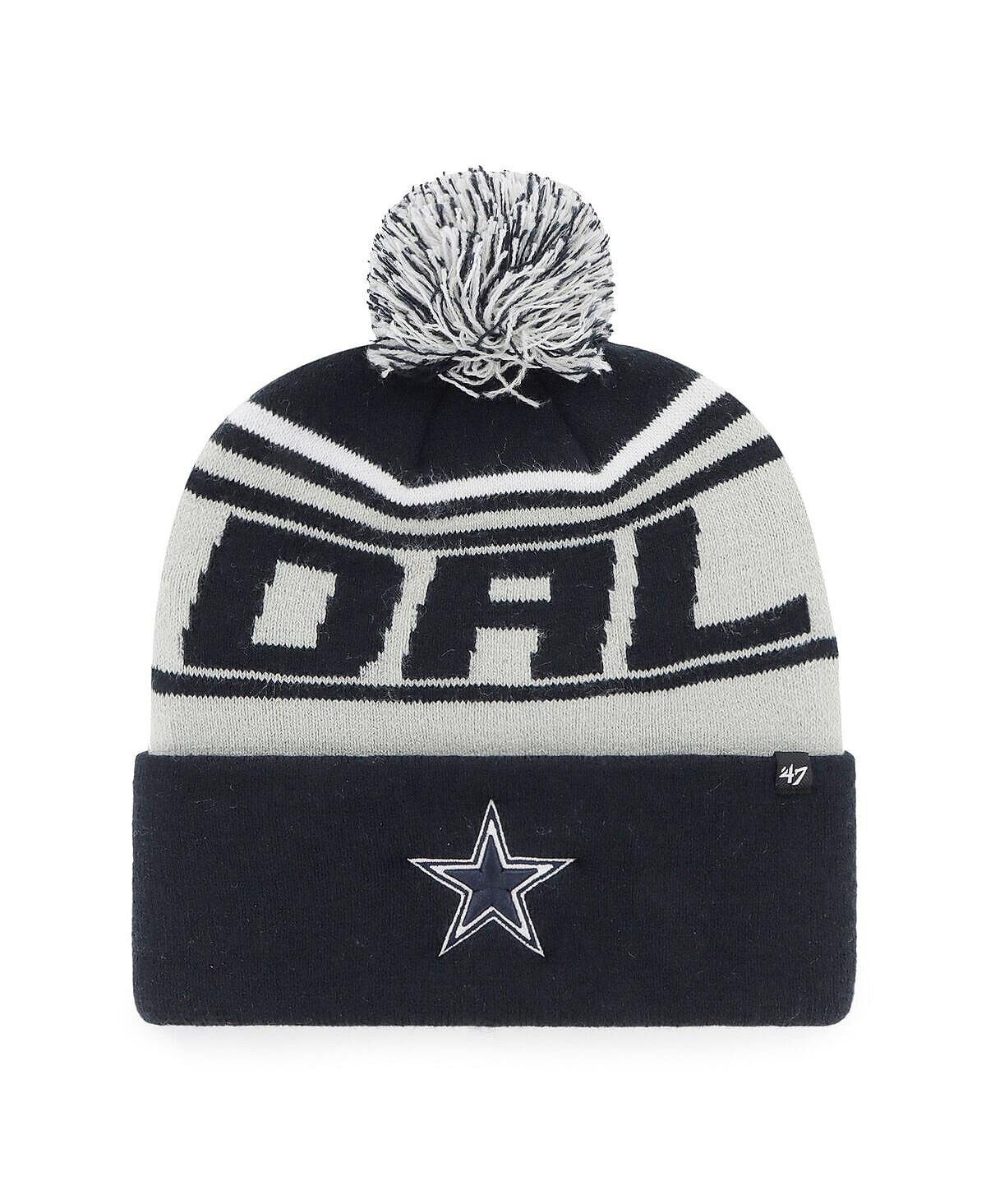 

Мужская темно-синяя вязаная шапка Dallas Cowboys Stylus с манжетами и помпоном '47 Brand