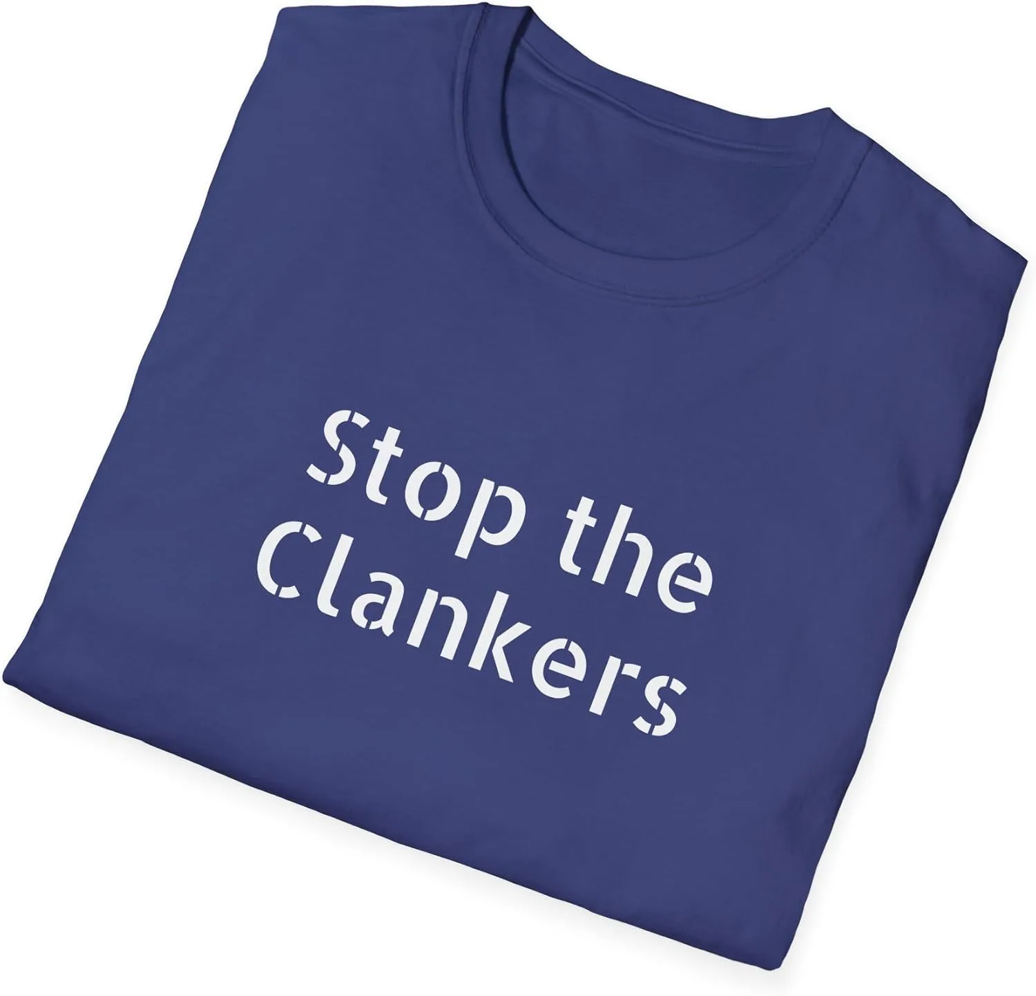 Футболка Stop The Clankers с принтом про искусственный интеллект, смешная, унисекс GENERIC, синий — фото 4